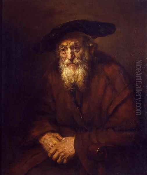 Portrait of an Old Jew Oil Painting by Harmenszoon van Rijn Rembrandt