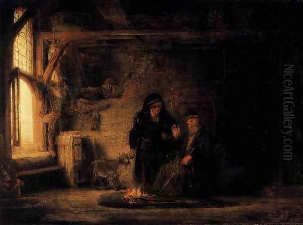 Tobit's Wife with the Goat Oil Painting by Harmenszoon van Rijn Rembrandt