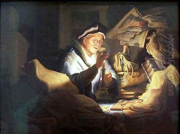 The Money Changer Oil Painting by Harmenszoon van Rijn Rembrandt