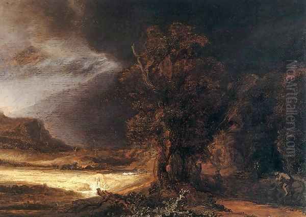 Landscape with the Good Samaritan Oil Painting by Harmenszoon van Rijn Rembrandt