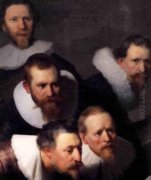 The Anatomy Lecture of Dr. Nicolaes Tulp (detail) Oil Painting by Harmenszoon van Rijn Rembrandt