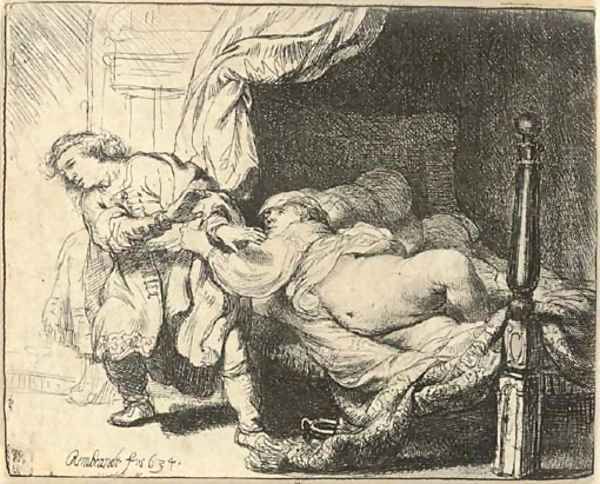 Joseph and Potiphar's Wife Oil Painting by Harmenszoon van Rijn Rembrandt