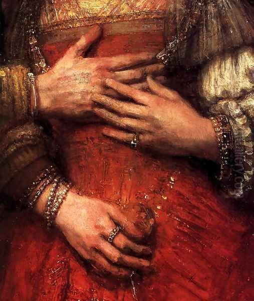 The Jewish Bride (detail) Oil Painting by Harmenszoon van Rijn Rembrandt