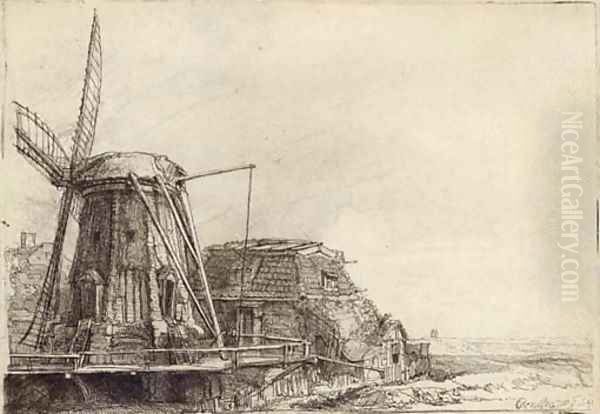 The Windmill Oil Painting by Harmenszoon van Rijn Rembrandt