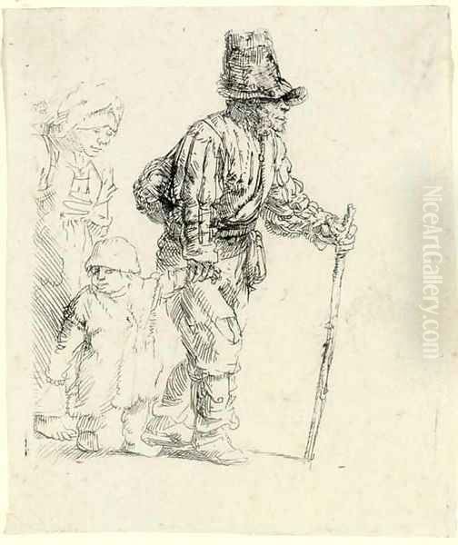 Peasant Family on the Tramp Oil Painting by Harmenszoon van Rijn Rembrandt
