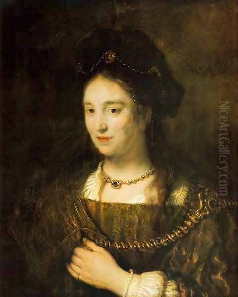Saskia, the Artist's Wife Oil Painting by Harmenszoon van Rijn Rembrandt