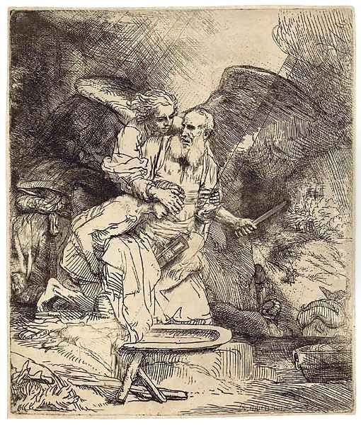 Abraham's Sacrifice Oil Painting by Harmenszoon van Rijn Rembrandt