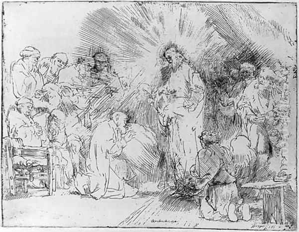 Christ appearing to the Apostles Oil Painting by Harmenszoon van Rijn Rembrandt