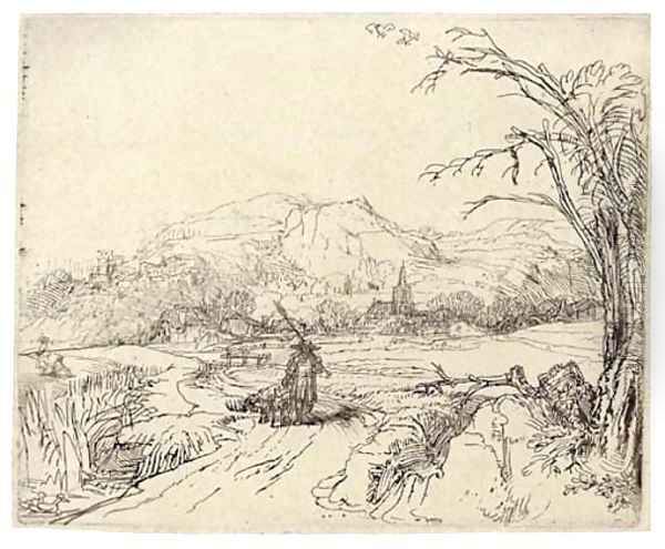 Landscape with a Sportsman and Dog Oil Painting by Harmenszoon van Rijn Rembrandt