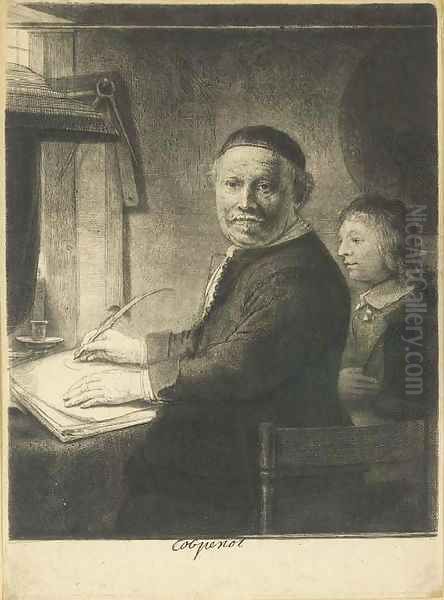 Lieven Willemsz. van Coppenol, Writing-Master Small Plate Oil Painting by Harmenszoon van Rijn Rembrandt