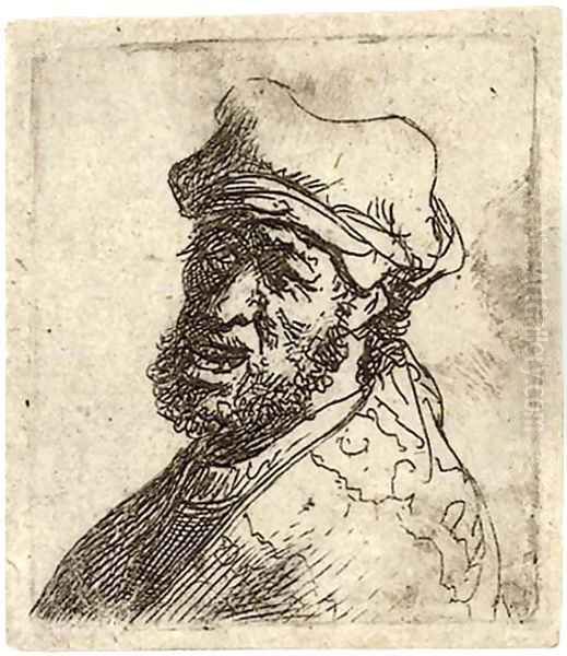 Man crying out, three-quarters left Bust Oil Painting by Harmenszoon van Rijn Rembrandt