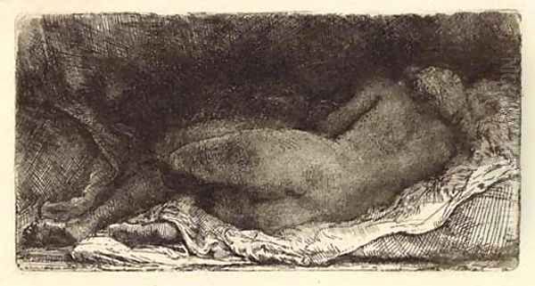 A Negress lying down Oil Painting by Harmenszoon van Rijn Rembrandt
