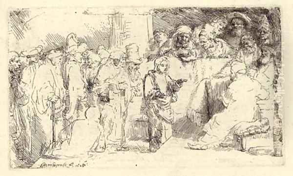Christ disputing with the Doctors A Sketch Oil Painting by Harmenszoon van Rijn Rembrandt