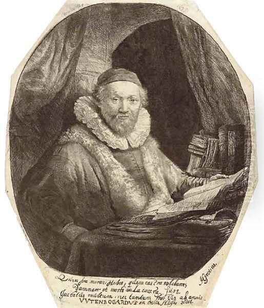 Jan Uytenbogaert, Preacher of the Remonstrants Oil Painting by Harmenszoon van Rijn Rembrandt