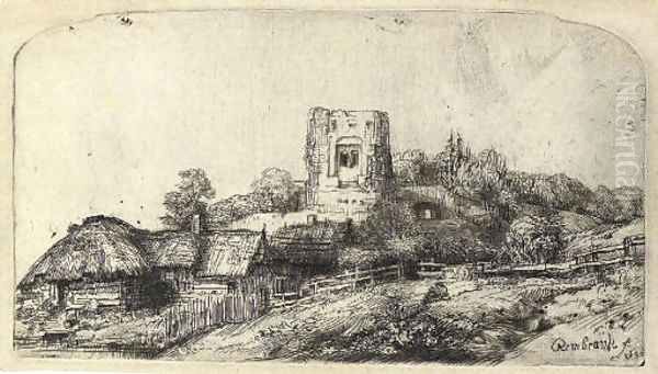 Landscape with a square Tower Oil Painting by Harmenszoon van Rijn Rembrandt