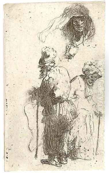 Sheet of Studies Oil Painting by Harmenszoon van Rijn Rembrandt