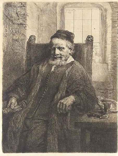 Jan Lutma, Goldsmith Oil Painting by Harmenszoon van Rijn Rembrandt