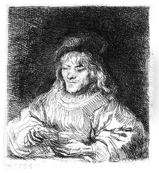 The Card Player Oil Painting by Harmenszoon van Rijn Rembrandt