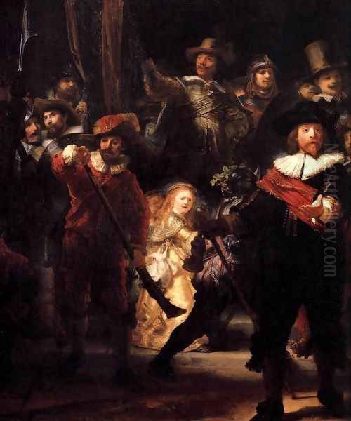 The Nightwatch (detail) 3 Oil Painting by Harmenszoon van Rijn Rembrandt