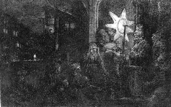 The Star of the Kings A Night Piece Oil Painting by Harmenszoon van Rijn Rembrandt