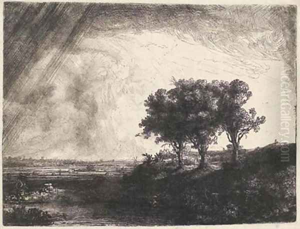 The Three Trees Oil Painting by Harmenszoon van Rijn Rembrandt