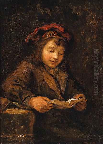 Titus reading Oil Painting by Harmenszoon van Rijn Rembrandt