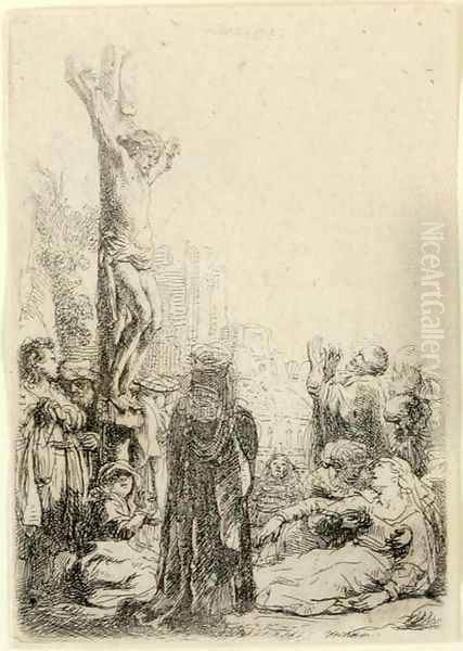 The Crucifixion Small Plate Oil Painting by Harmenszoon van Rijn Rembrandt