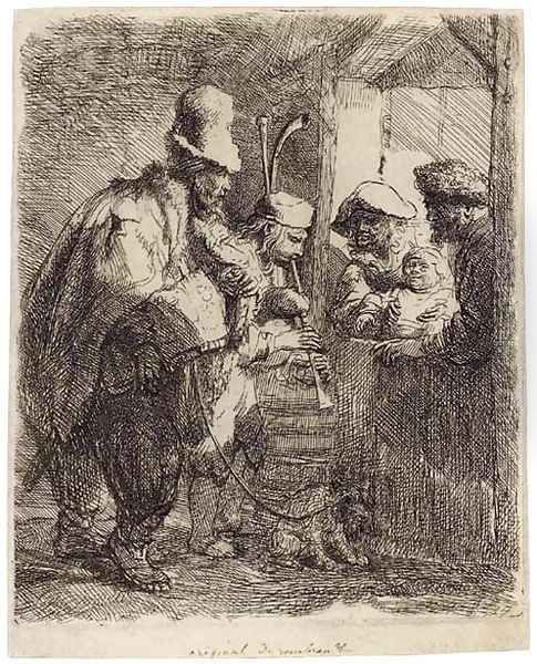 The strolling Musicians Oil Painting by Harmenszoon van Rijn Rembrandt