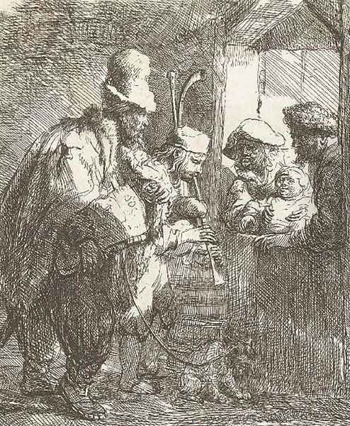 The strolling Musicians 2 Oil Painting by Harmenszoon van Rijn Rembrandt
