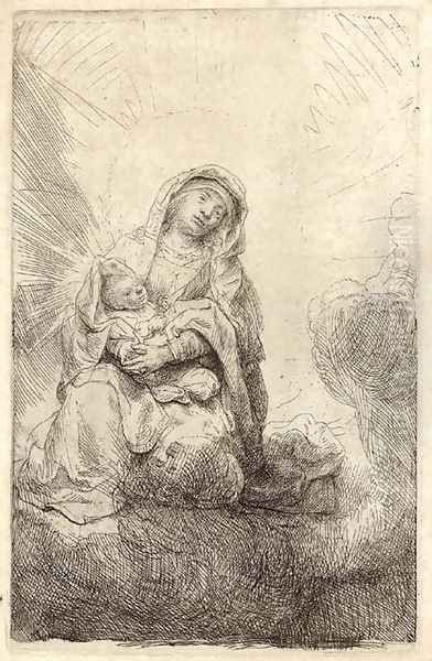 The Virgin and Child in the Clouds Oil Painting by Harmenszoon van Rijn Rembrandt