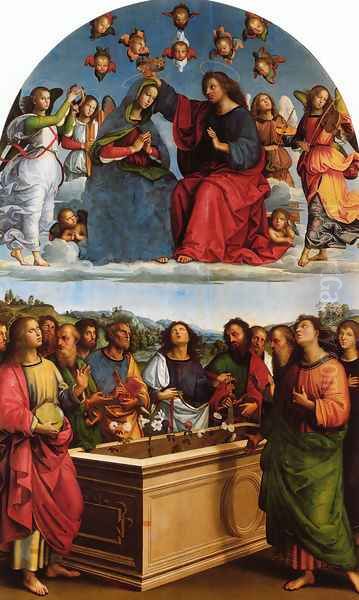 Coronation of the Virgin Oil Painting by Tiziano Vecellio (Titian)