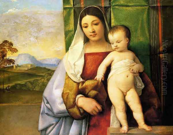 The Gipsy Madonna Oil Painting by Tiziano Vecellio (Titian)