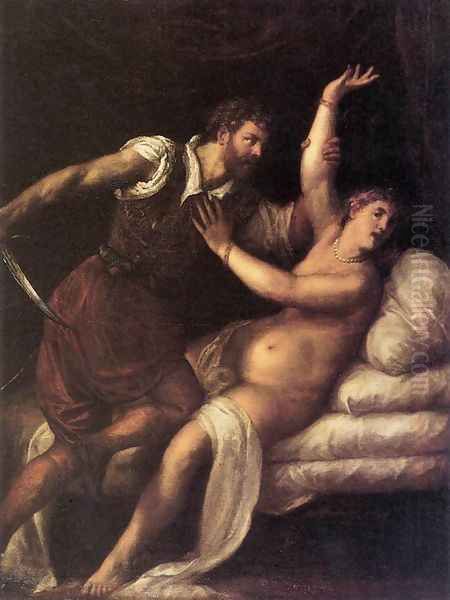 Tarquin and Lucretia Oil Painting by Tiziano Vecellio (Titian)