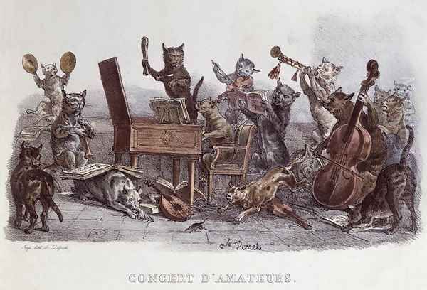 An Amateur Concert, engraved by Francois Seraphin Delpech 1778-1825 c.1820 Oil Painting by Carle Vernet