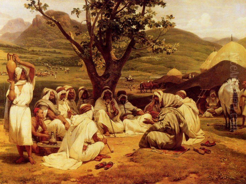 The Arab Tale-teller Oil Painting by Horace Vernet