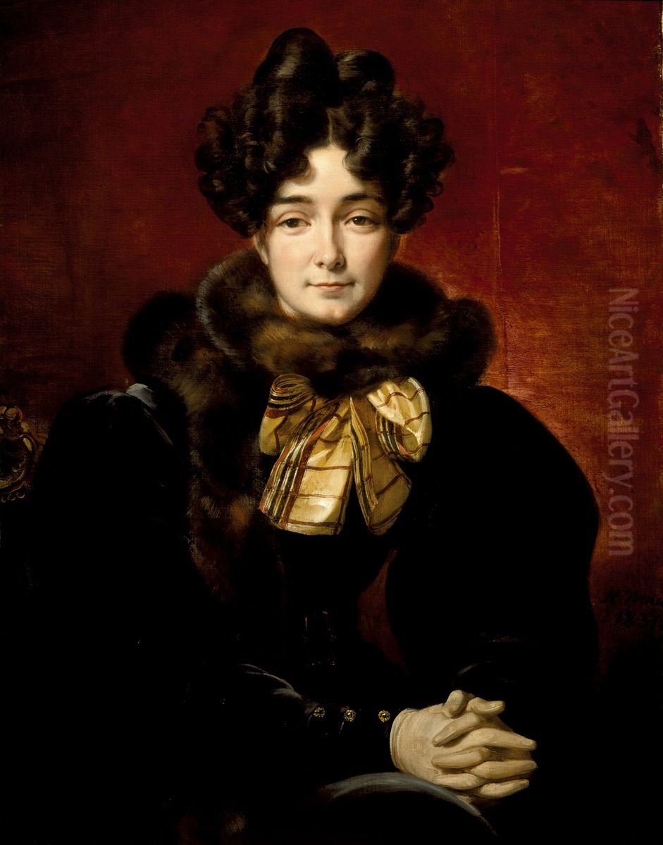 Portrait of a Lady Oil Painting by Horace Vernet