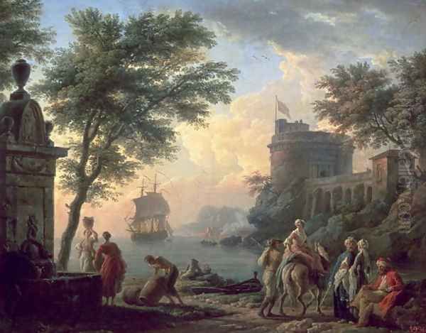 Seaport, 1763 Oil Painting by Claude-joseph Vernet