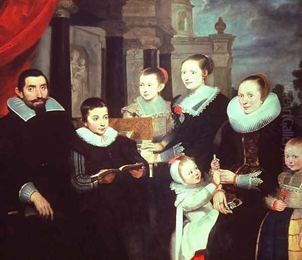 Portrait of a Family Oil Painting by Cornelis De Vos