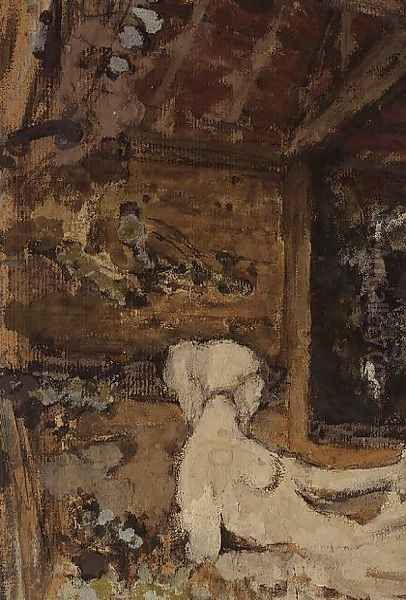 Maillol at work on the Cezanne Memorial, c.1925 (detail-2) Oil Painting by Jean-Edouard Vuillard