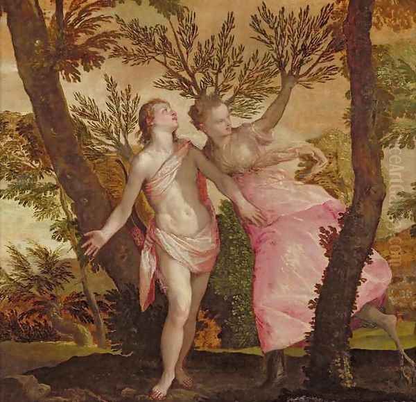 Apollo and Daphne, c.1565-70 Oil Painting by Paolo Veronese (Caliari)