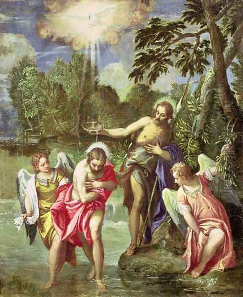 The Baptism of Christ, c.1580-88 Oil Painting by Paolo Veronese (Caliari)