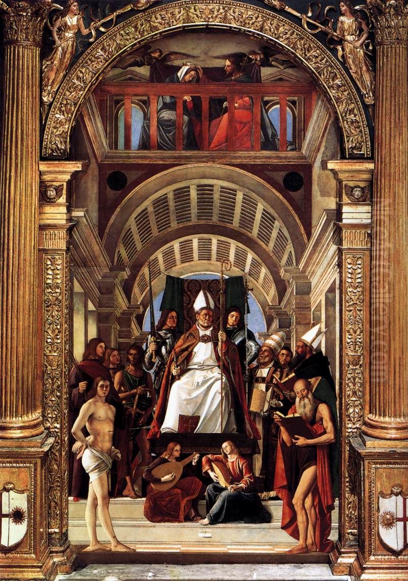 Altarpiece of St Ambrose Oil Painting by Alvise Vivarini