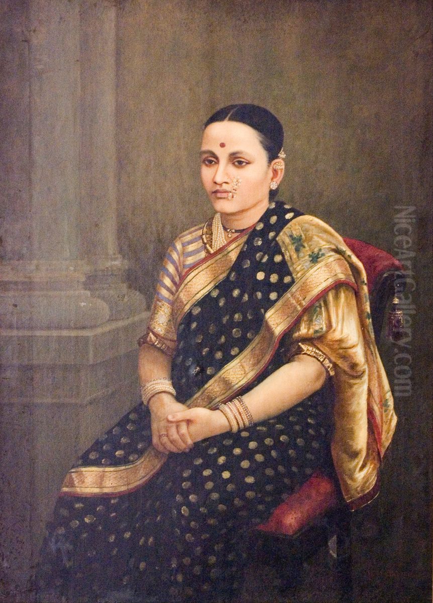 Portrait of a Lady Oil Painting by Raja Ravi Varma