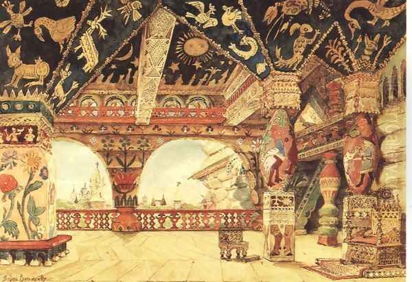 Stage design for Nikolai Rimsky-Korsakov's opera 'The Snow Maiden', 1883 Oil Painting by Viktor Vasnetsov