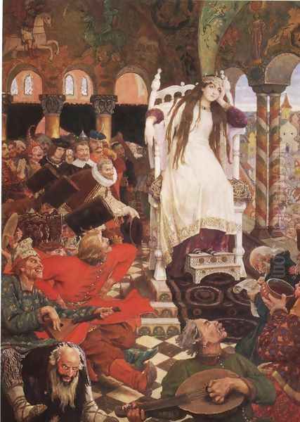 The Unsmiling Tsarevna (Nesmeyana). 1916-1926 Oil Painting by Viktor Vasnetsov