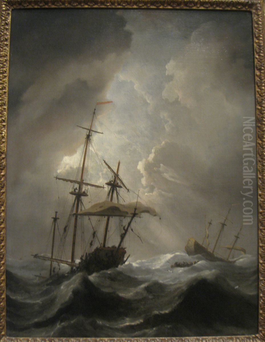 Storm at Sea Oil Painting by Willem van de Velde the Younger