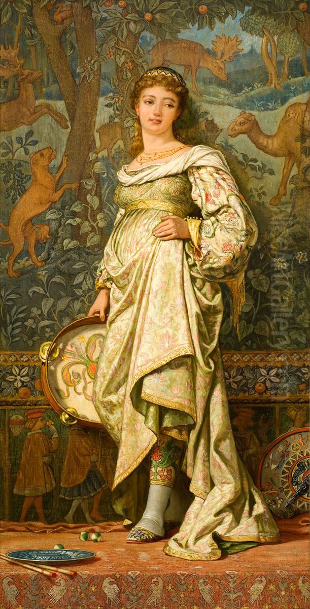 Dancing Girl Oil Painting by Elihu Vedder