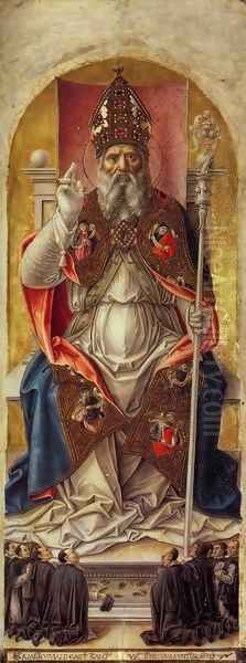 St Ambrose Polyptych (central panel) Oil Painting by Bartolomeo Vivarini