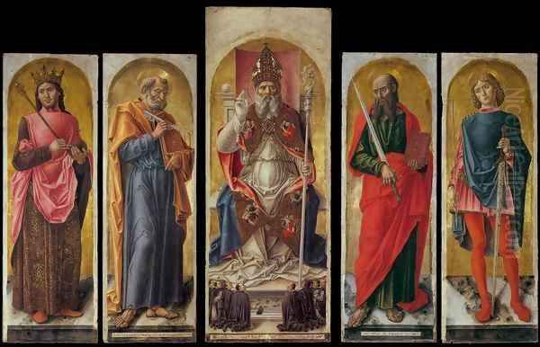 St Ambrose Polyptych Oil Painting by Bartolomeo Vivarini