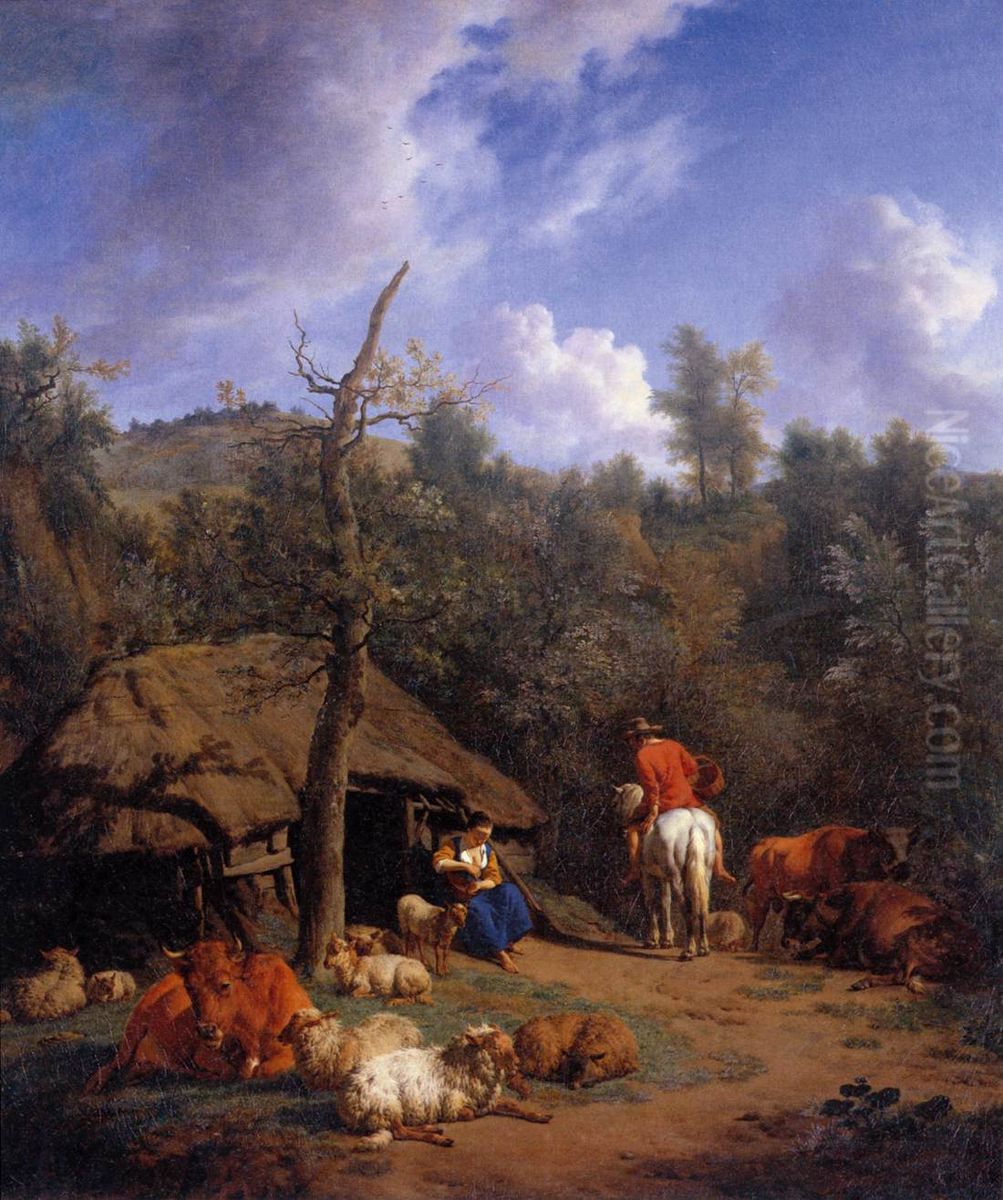 The Hut Oil Painting by Adriaen Van De Velde